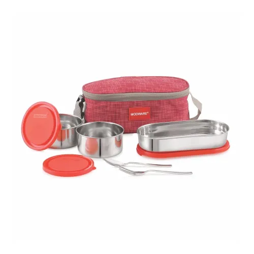 Image of MODWARE Kodra 3 Pro Premium Stainless Steel Lunch Box Set with Leakproof Containers, Insulated Carry Bag, and Stainless 