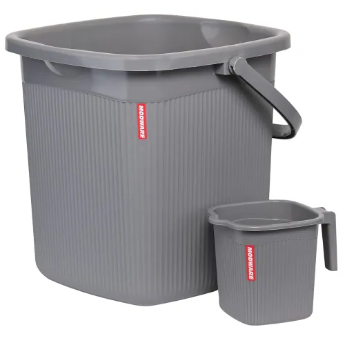 Image of Modware Square Ribbon Plastic Bucket Set with Mug