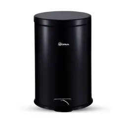 mofna Stainless Steel Plain Dustbin with Pedal, Trash Can, Wastebasket, Garbage Bin for Home, Office, Bathroom, Bedroom, Toilet, Outdoor, Indoor and Kitchen, (7x10 In -5 Liter, Black), Pack....