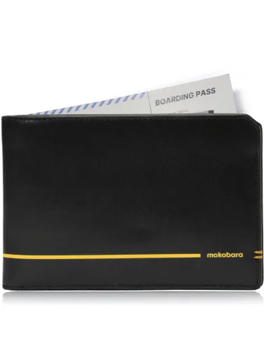 Image of Mokobara Men & Women Travel Black Genuine Leather RFID Document Holder