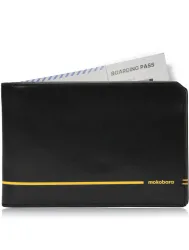 Mokobara Men & Women Travel Black Genuine Leather RFID Document Holder