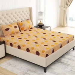 MollisHomes 150 TC Microfiber Double Bedsheet with 2 Pillow Covers