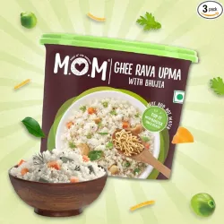 MOM - Meal of the Moment, Ghee Rava Upma with Bhujia, 75g | Ready to Eat | No Added Preservatives | No Artificial Flavours