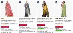 Monjolika Womens Saree at minimum 90% Discount