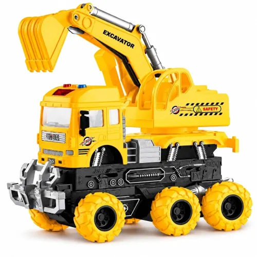 Image of Monster Excavator Truck Toy for Kids with Movable Digging Arm & Large Off-Road