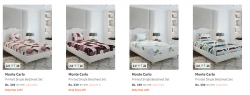 Image of Monte Carlo Bedsheets at minimum 50% Discount
