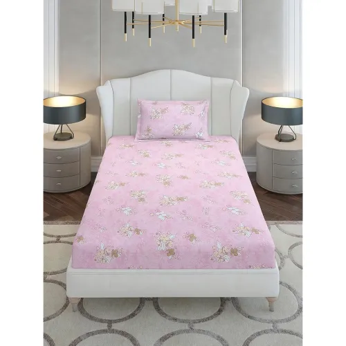 Image of Monte Carlo Light Pink Printed Bedsheet
