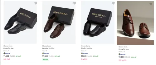 Image of Monte Carlo Men’s Formal Shoes upto 65% Discount