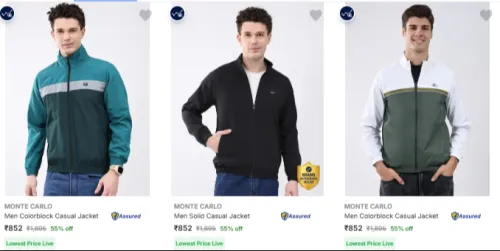 Image of MONTE CARLO Men's Jackets at up to 65% Discount