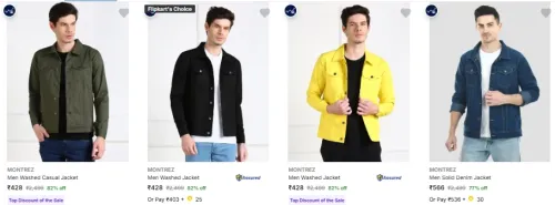 Image of MONTREZ Men's Jackets upto 82% Discount