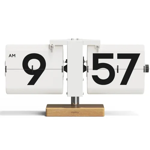 Image of mooas Retro Wooden Flip Table Clock