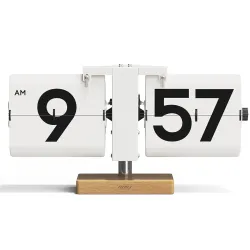 mooas Retro Wooden Flip Table Clock