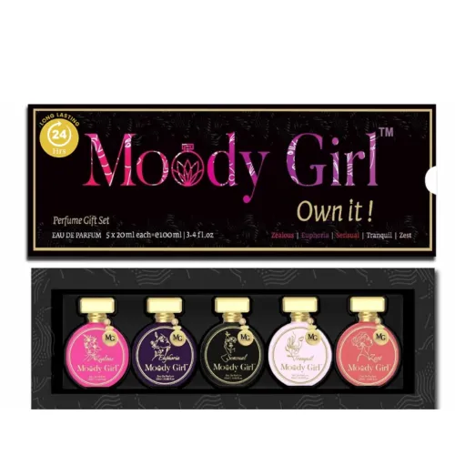 Image of Moody Girl EDP Perfume Gift Set, 100ml Pack of 5