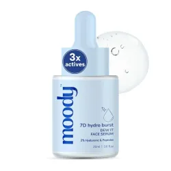 Moody 2% Hyaluronic Face Serum with Niacinamide Peptides For Dewy Hydrated & Plumped Skin With 7D Hydro Burst | Daily Hy