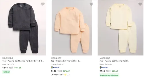 Image of Moonkids Kids' Thermals at minimum 50% Discount