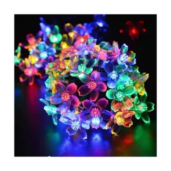 MoonlitDreams 42 Flower 12 Meter LED Silicon Flower Curtain String Lights