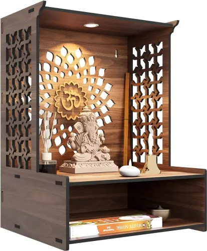 Image of Moonlite Wall Mounted Wooden Mandir