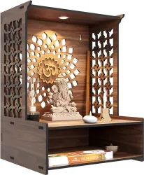 Moonlite Wall Mounted Wooden Mandir