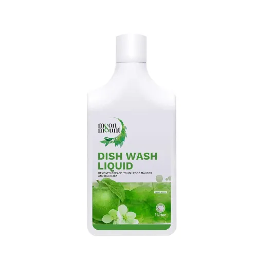 Image of Moon & Mount Dishwash Liquid Gel 1L - Green Apple Fragrance, No Residue Grease Cleaner for Utensils, Tableware & Cookwar