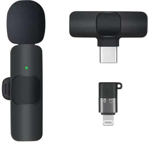 Image of MOOZMOB Professional Grade K8 Wireless Collar Mic for Youtube and Recording for Type C Smartphones and Lightning Port iO