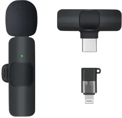 MOOZMOB Professional Grade K8 Wireless Collar Mic for Youtube and Recording for Type C Smartphones and Lightning Port iO