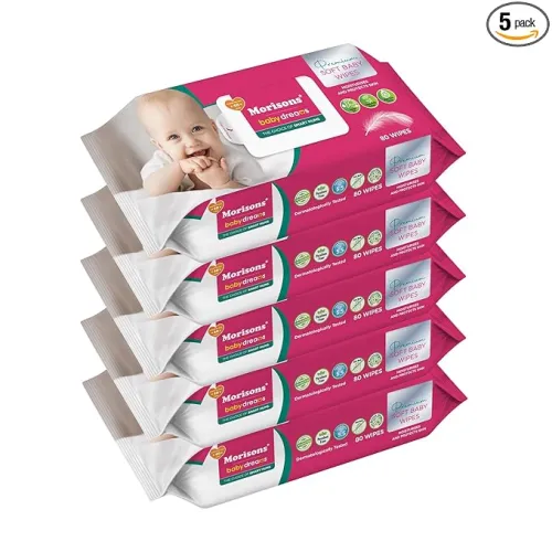 Image of Morisons Baby Dreams Baby Wipes (Pack of 5)