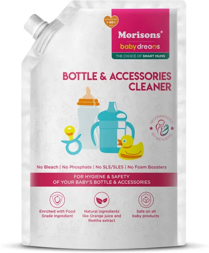 Image of Morisons Baby Dreams Bottle & Accessories Cleaner - Refill Pack 500ml (White)