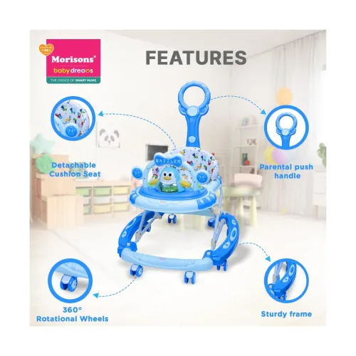 Image of Morisons Baby Walker Cum Rocker with Music & Adjustable Height