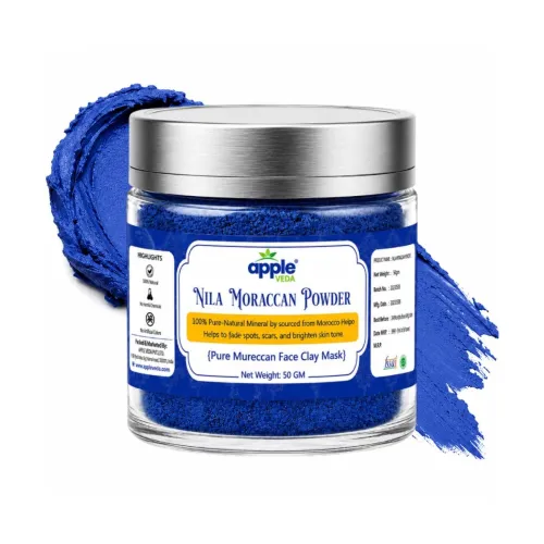 Image of Original Moroccan Blue Nila Powder 50g – Pure & Natural Face Mask for Skin Brightening, Purifying, and Whitening