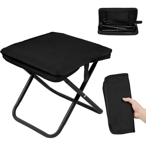 Image of MOROVIK Folding Stool, Mini Outdoor Camping Stool, Portable Small Foldable Lightweight Hunting Seat with Zippered Carryi