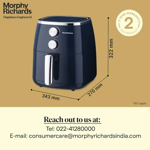 Image of Morphy Richards 5 Litre Classic Crisp Pro Air Fryer|Easy Knob Control|Adjustable Time & Temperature Control|