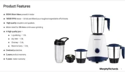 Morphy Richards TSTA 500W Mixer Grinder – 4 Jars