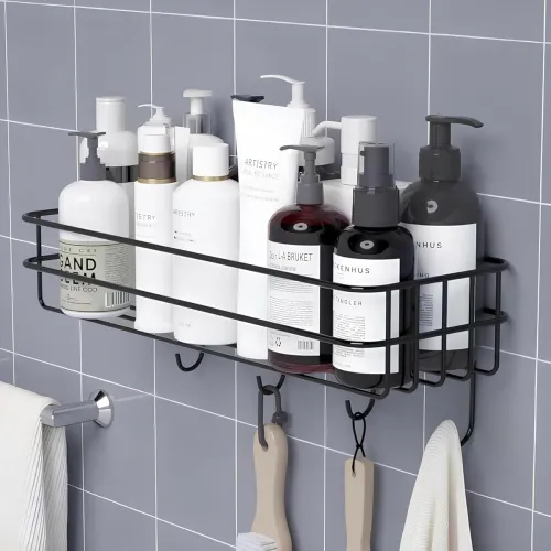 Image of MosQuick® 1 pc Self-Adhesive Metal Bathroom Rack Rust Proof Bathroom Organiser
