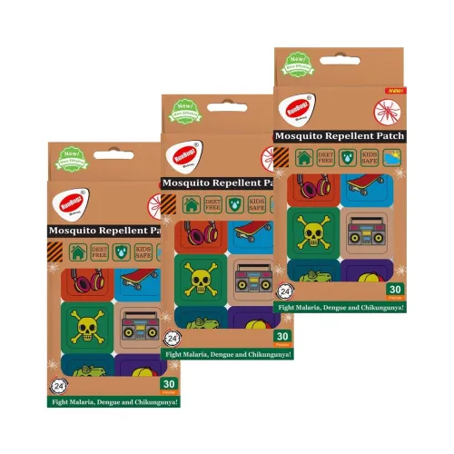 Image of Mosquito Repellent Printed Skull Patches For Baby's (30 Patches, Multicolor, Pack Of 3)