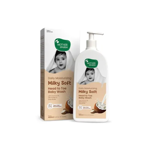 Image of Mother Sparsh Milky Soft 2-in-1 Baby Wash & Shampoo (400ml)
