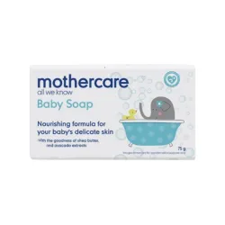 Mothercare Baby Soap Gentle Hydrating Bath Bar with Shea Butter, White 75G