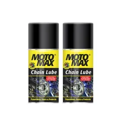 Motomax Chain Lube Aerosol Spray 100 ml, Pack of 2 | Provides Lubrication and corrosion protection of Chain & sprockets for Bikes, Motorbikes, Cars | Avoid Sling Off & Prevent Chain breakage