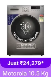 MOTOROLA 10.5 kg Washing Machine @ ₹24279 on Flipkart big Billion Days Sale
