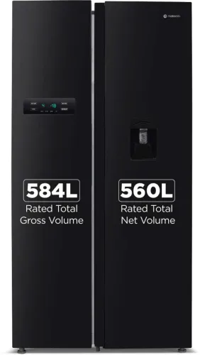Image of MOTOROLA 584 L Frost Free Side by Side Refrigerator with Water Dispenser, Intelligent LED Touch Control Panel and Smart 