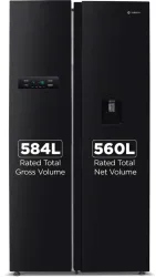 MOTOROLA 584 L Frost Free Side by Side Refrigerator with Water Dispenser, Intelligent LED Touch Control Panel and Smart 