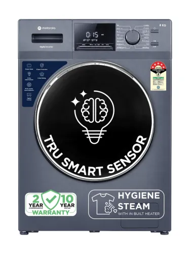 Image of MOTOROLA 8 kg with Steam Wash and Tru Smart Sensor Fully Automatic Front Load