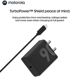 MOTOROLA 90 W GaN 6.5 A Single Port Mobile Charger with Detachable Cable
