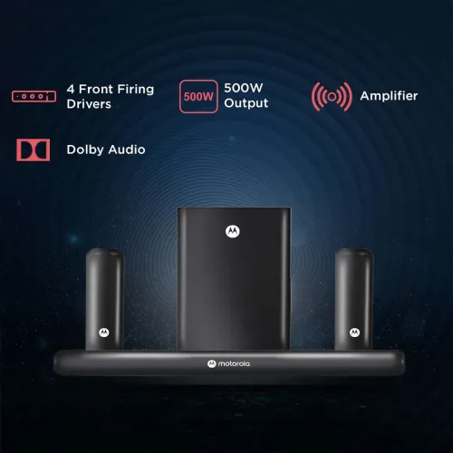 Image of MOTOROLA AmphisoundX Vibe Dolby Digital 500 W Bluetooth Soundbar (Black, 5.1 Channel)