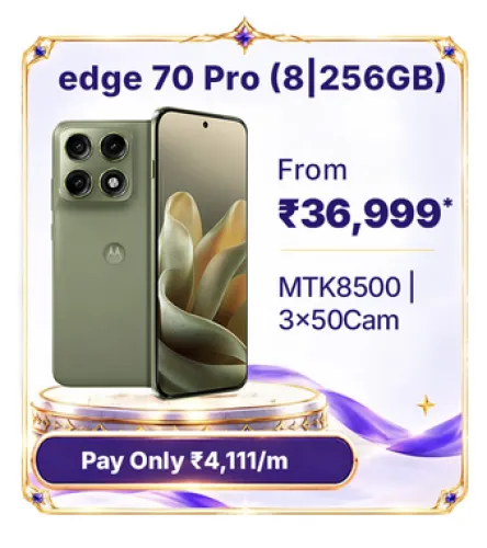 Image of MOTOROLA edge 70 pro @ ₹36,999 on Flipkart’s Big Billion Days Sale 2026