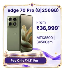 MOTOROLA edge 70 pro @ ₹36,999 on Flipkart’s Big Billion Days Sale 2026
