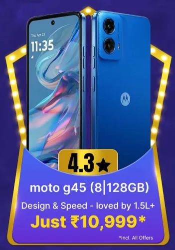 Image of Motorola g45 5G @ ₹10999 on Flipkart big Billion Days Sale