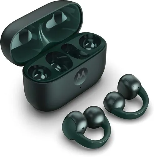 Image of MOTOROLA Moto Loop | Sound by Bose |Lightweight & Comfortable| IP54 | Sweat proof Bluetooth Headset (Green, True Wireles