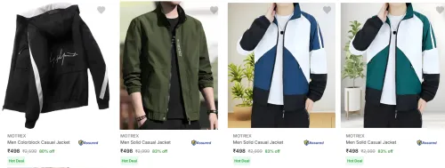 Image of Motrex Men's Jackets upto 83% Discount