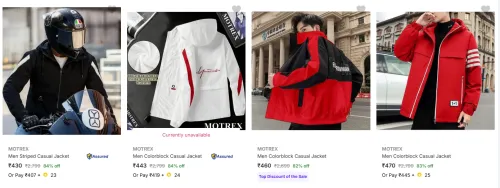 Image of Motrex Men's Jackets upto 84% Discount