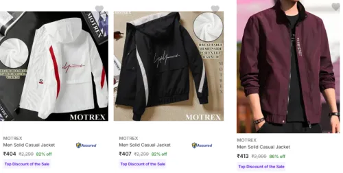 Image of Motrex Men's Jackets upto 86% Discount